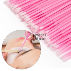 Perii cu microfibra pentru gene false fir cu fir  Roz 100 bucati - 06130